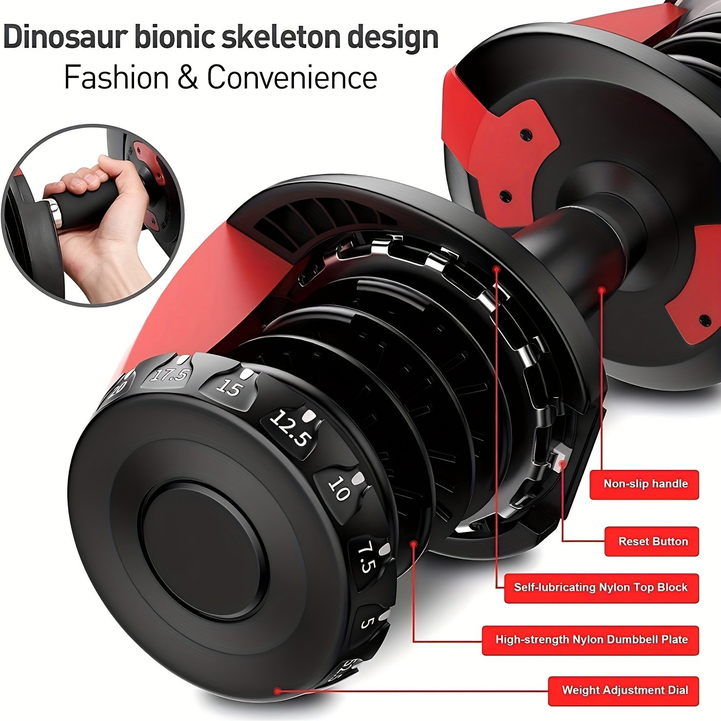 HAKENO 24kg Adjustable Dumbbell - Image 4