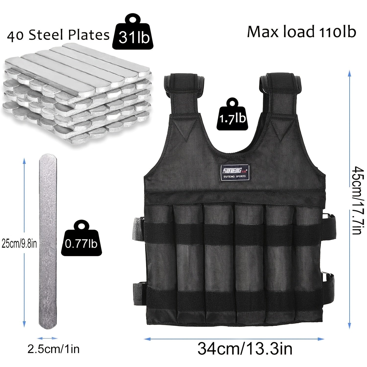 Adjustable Weighted Vest with Weights - Image 10