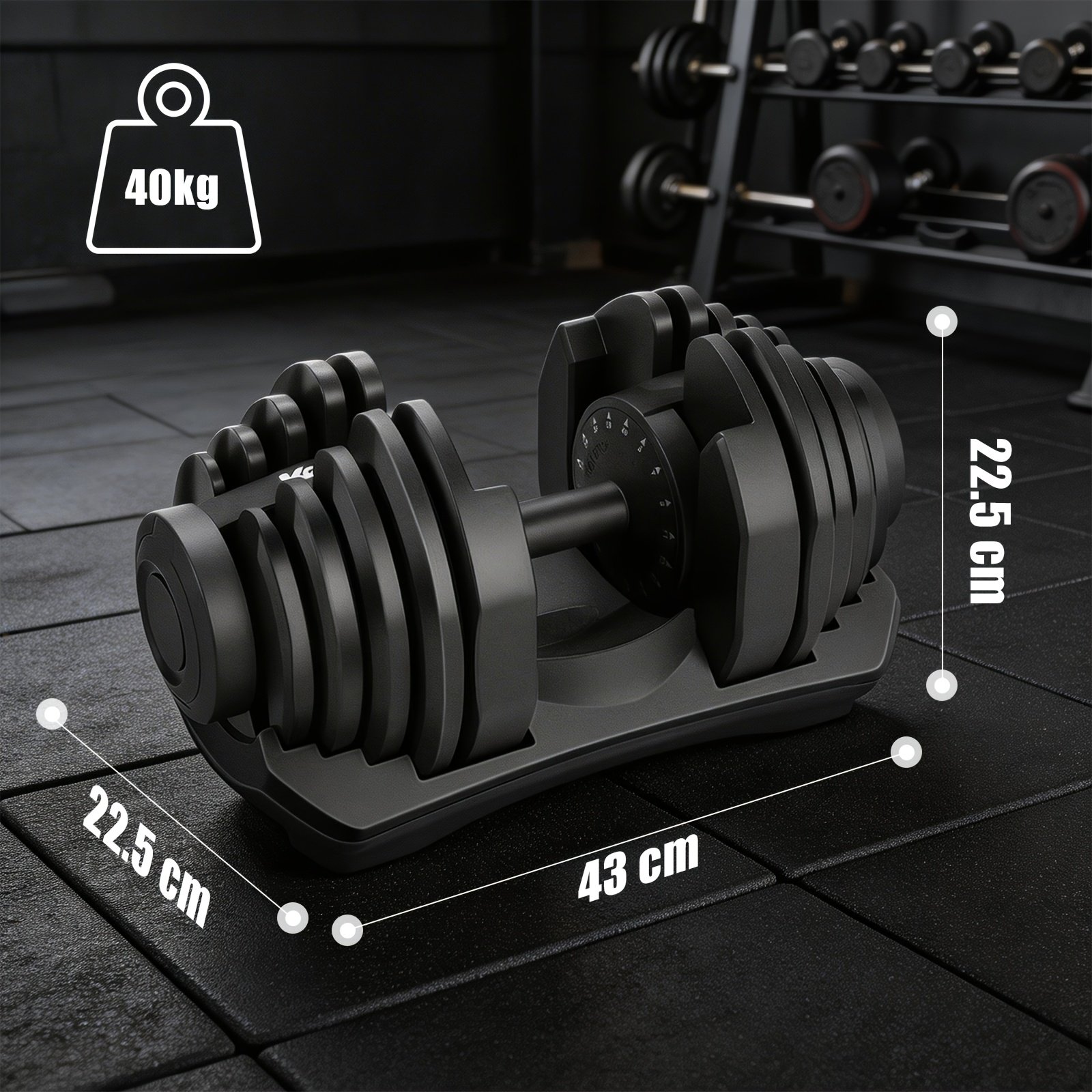 40kg Adjustable Dumbbell Set - Image 7