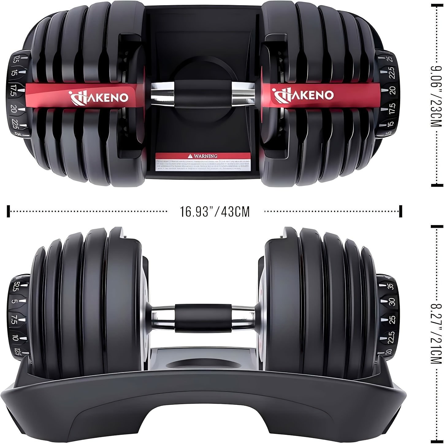 HAKENO 24kg Adjustable Dumbbell - Image 2